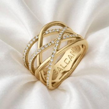   BALCANO - Madonna / 64 méret Különleges 18K arany bevonatú gyűrű cirkónia drágakövekkel  