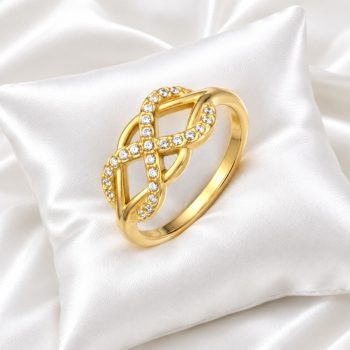   BALCANO - Infinity Gem / Végtelen szimbólumos gyűrű, cikróniával, 60 méret 18K arany bevonattal