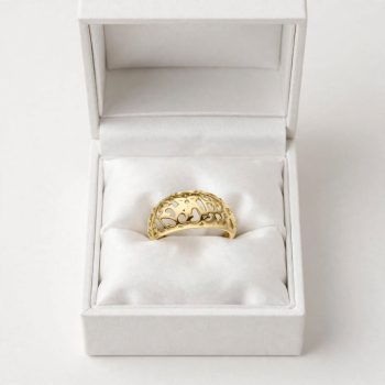   BALCANO - Lara / Gyűrű áttört nonfiguratív mintával, 162 méret 8K arany bevonattal