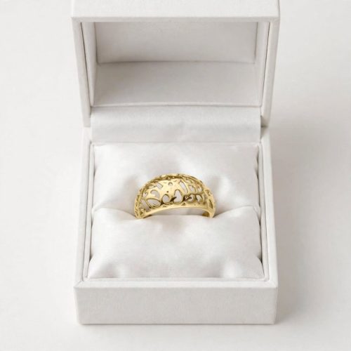 BALCANO - Lara / Gyűrű áttört nonfiguratív mintával, 64 méret 18K arany bevonattal