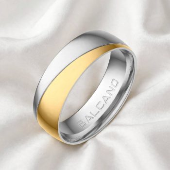   BALCANO - Regal / Nemesacél karika gyűrű  62méret 18K arany bevonattal