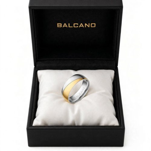 BALCANO - Regal / Nemesacél karika gyűrű 66 méret 18K arany bevonattal