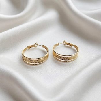 Nina 14 karát színű Xuping karika fülbevaló 