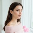 Rózsa  18 karát színű rózsaszín cirkónia köves fülbevaló 
