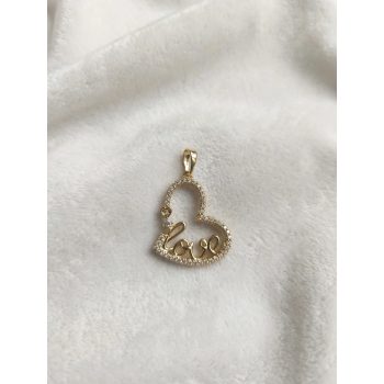   Love 14 karát színű köves antiallergén xuping medál M:3,5 cm 