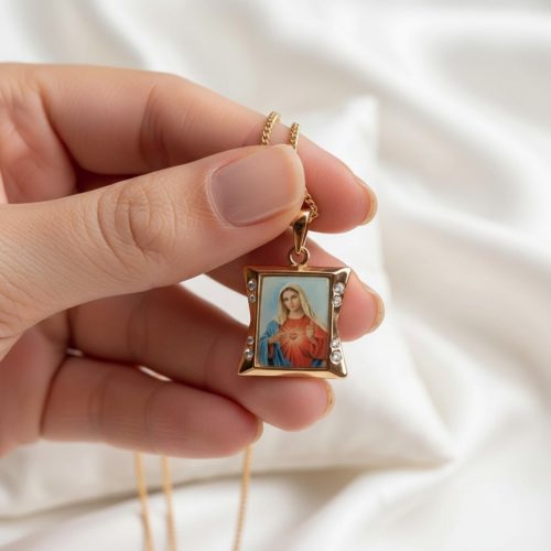 Szűz Mária Szíve 18 karát színű Xuping nyaklánc 