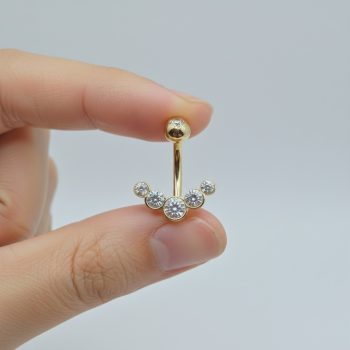 14 karát színű köldök piercing 