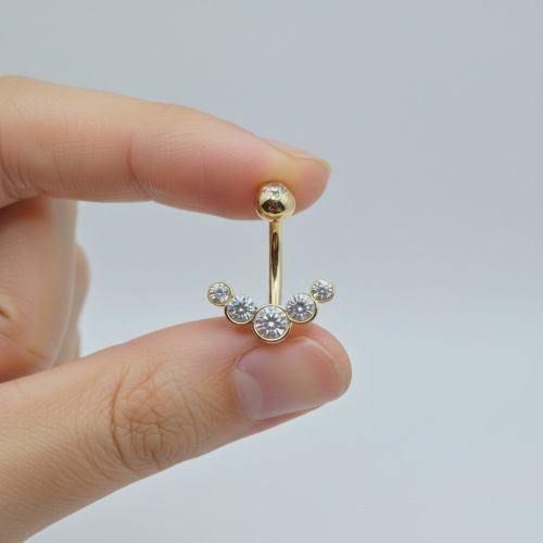 14 karát színű köldök piercing 