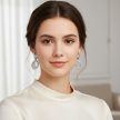 Katrin rhódium  lógós antiallergén fülbevaló 